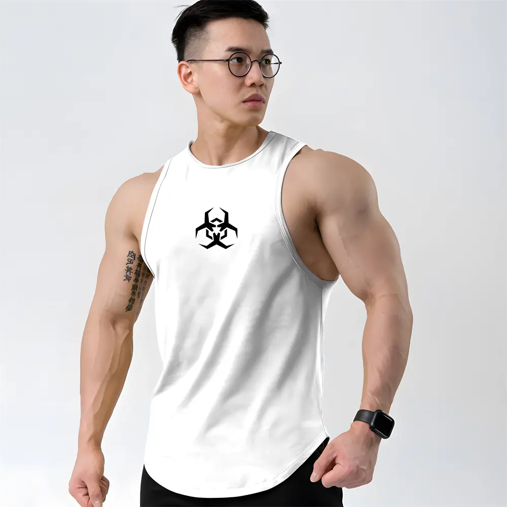 Summer Sleeveless T Shirt For Men Gym Workout Sportswear Tank Tops Fitness Basketball Breathable Quick-drying Vest Men Clothing