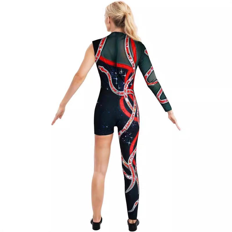 Product Introduction of Adult Women Taylor Swift Shiny Singer Concert Tights Snake Pattern Halloween Onesie Costume for Party Stage Performance Dress Up Outfit 3