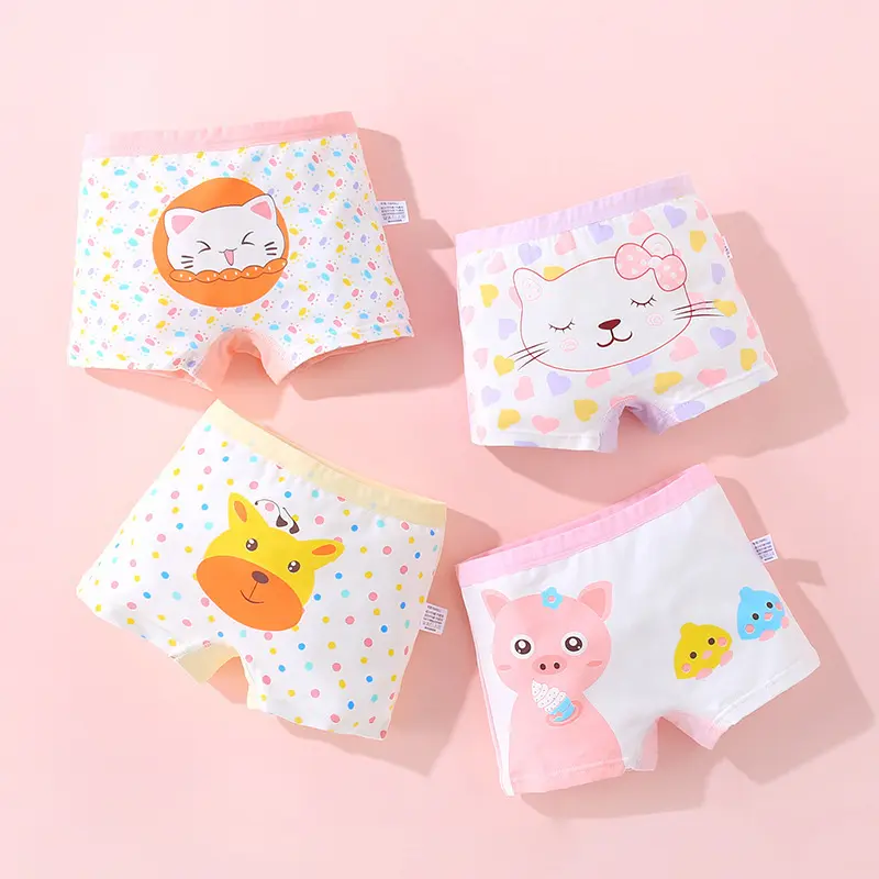 Seluar Boxer Perempuan, 95% Kapas, Seluar Dalam Kanak-kanak, Pakaian Kanak-kanak, Seluar Dalam Kapas Bayi, Rekaan Kartun Comel, Borong, untuk Kanak-kanak Perempuan