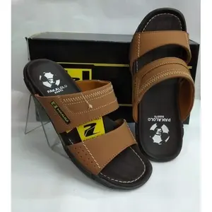 Sandal Kasual Pria Sandal Kulit Pakalolo N2353  - TAN