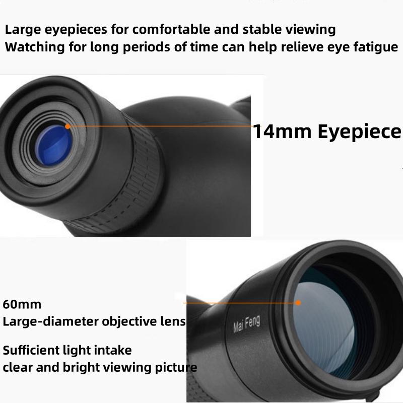 60X HD Zoom Spotting Scope Telescope Powerful Magnification Long Range Hunting Camping Astronomical Telescope For BirdWatching - Image 3