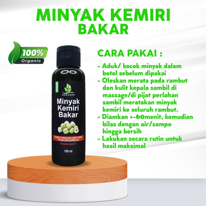 Nadarra Minyak Kemiri Bakar dan Kemiri Gold Murni Penumbuh dan Penghitam Rambut Bulu Mata dan Alis 4