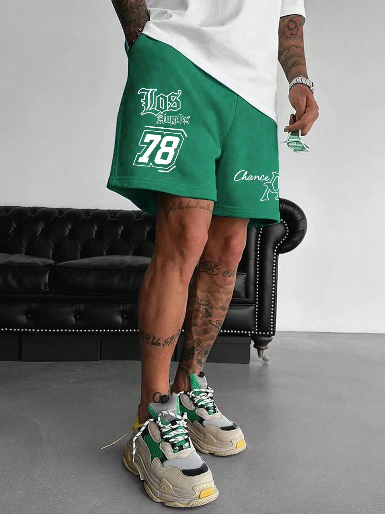 Men's Letter Print Shorts, Regular Fit Casual Fashion Track Shorts for Summer, Men's Bottoms for Daily Wear
