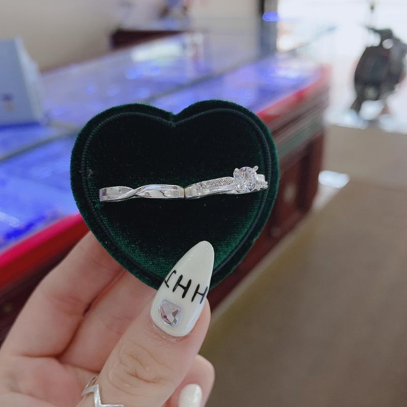 Nhẫn đôi ĐÁ CAO mẫu mới bạc ta cho các cặp đôi yêu nhau siêu xinh xắn HHJ Women Nữ nhẫn  bạc nhancap