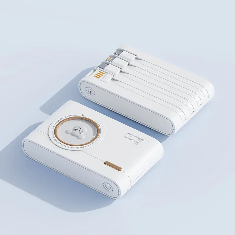 Sạc Dự Phòng Mini, Chính Hãng, Dung Lượng 20000mah, Hỗ Trợ Sạc Nhanh, Thiết Kế Camera, Tích Hợp 4 Cáp, Tương Thích Với iPhone, Remax, Xiaomi, Huawei 6