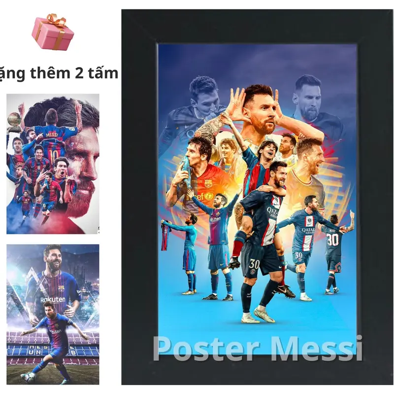 Khung ảnh Poster Lionel Messi kích thước A5(28x24cm) cực đẹp dành cho anh em trang trí phòng ốc cực đẹp 7