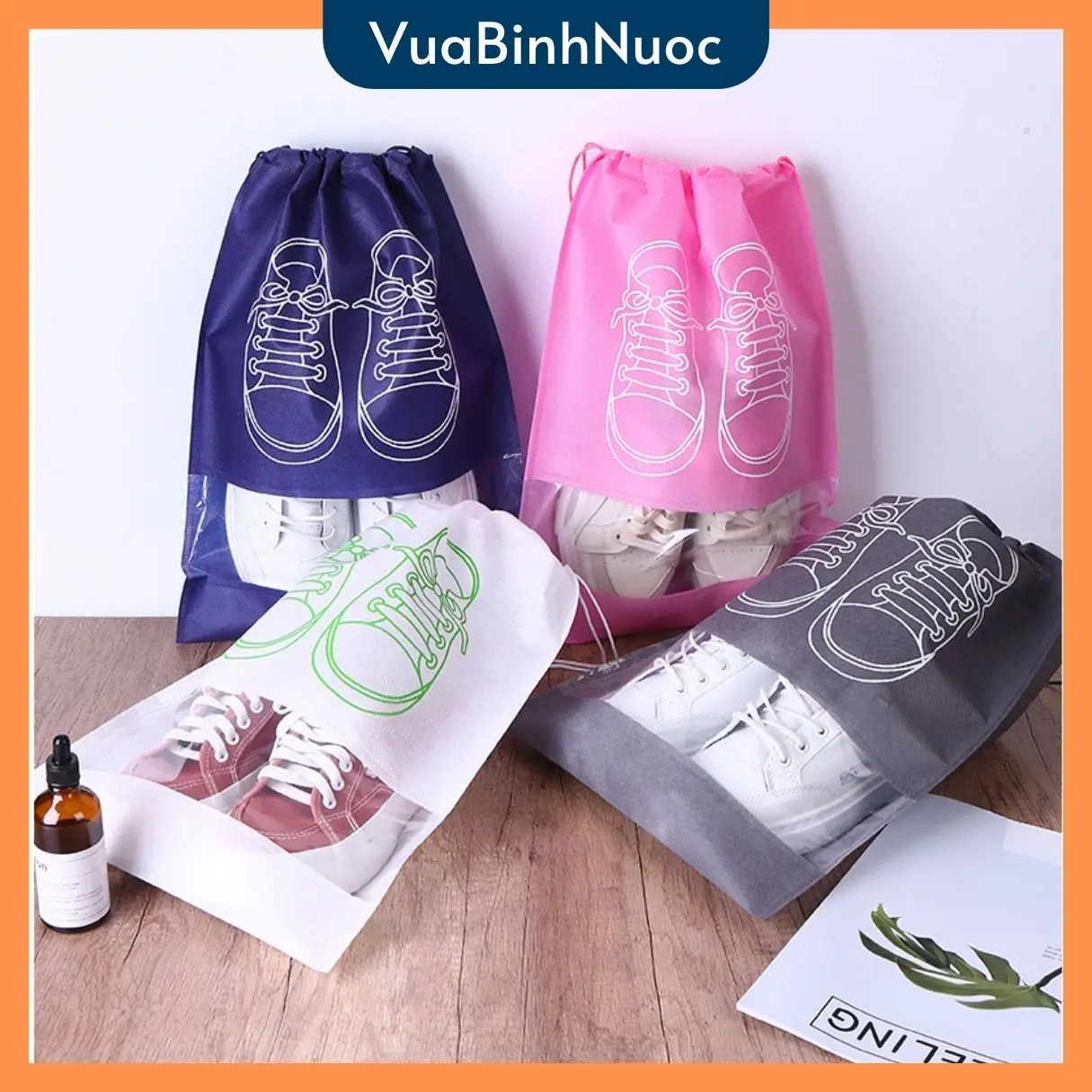 Túi vải đựng giày dép tránh bụi bẩn khi đi du lịch, thể thao, bảo quản giày hằng ngày - vuabinhnuoc