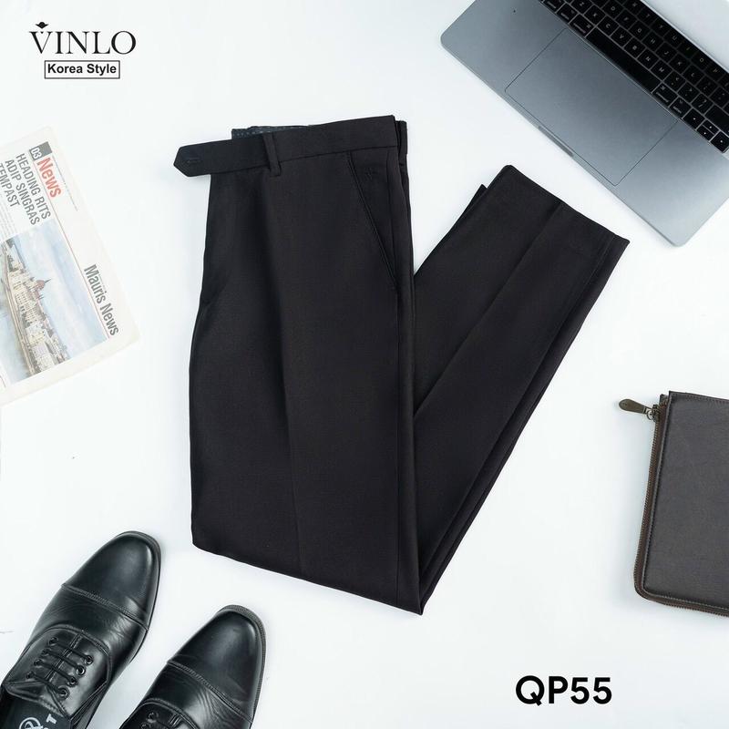 Quần âu cao cấp vinlo form regular fit  Màu đen vải vescose chống nhăn nhàu, co giãn nhẹ 4
