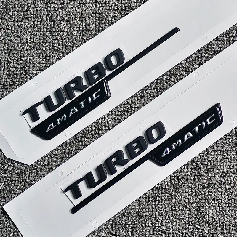 Thư biểu tượng cho Turbo 4matic AMG Huy hiệu Fender Logo Xe dán phong cách cho Mercedes Benz AMG bóng đen 7
