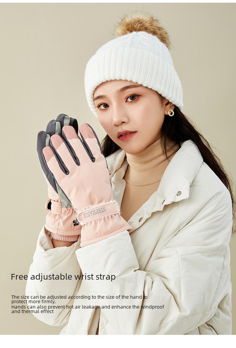 Product Introduction of Ski Gloves Men's and Women's Winter Fleece-lined Warm Outdoor Biking Mountain Climbing Waterproof and Windproof Thick Cold-Proof Motorcycle Cross-Border 17