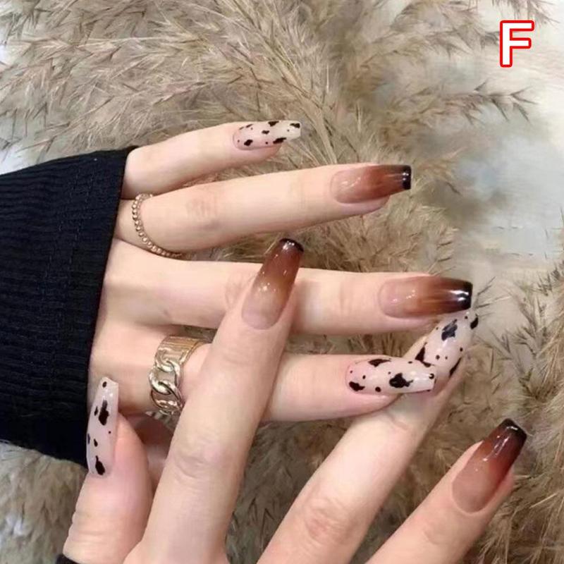 Product Introduction of 24Pcs Fake Nails Set Light Luxury Flashing False Nails French Wearable Nails Removable False Nails 37