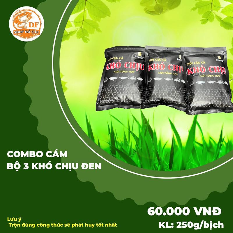 Mồi câu cá Khó Chịu Đen -Mồi tổng hợp   ( Combo 3 gói vs 5 gói )