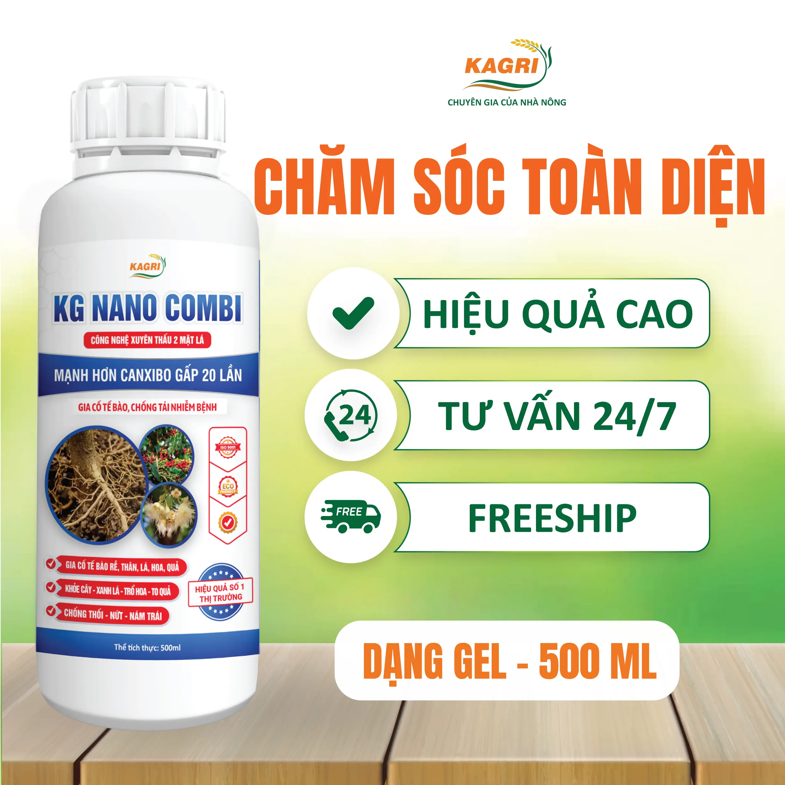 [KAGRI] Phân bón chăm sóc toàn diện cho cây trồng KG NANO COMBI 500ml - Giải pháp toàn diện cho cây trồng, bổ sung đầy đủ các trung vi lượng