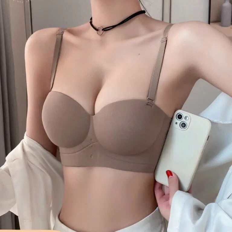 (LÙI 1 SIZE) Áo Lót Nữ Đúc Su nâng ngực mút đệm 2.5cm mềm mại thoáng mát tôn vòng 1 gợi cảm AN97, Áo bra nữ cúp ngang bản lưng to che mỡ lưng mỡ nách 1