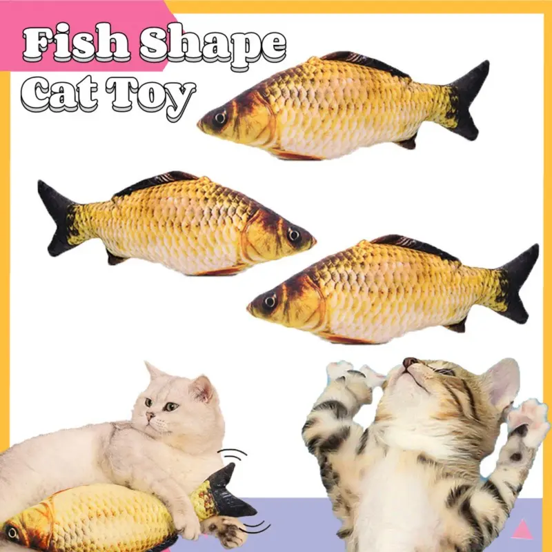 Mainan Kucing/Ikan Mewah/Boneka Ikan Catnip Bergerak Simulasi/Mainan Kucing USB Elektrik 0