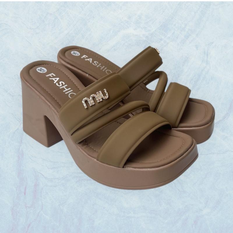  Dép Nữ Ba Quai Chéo da mềm Đế PU cao 7cm tôn dáng Đi Êm Chân 