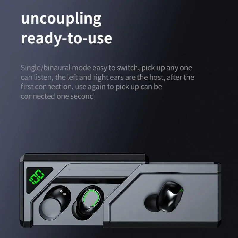 in-ear Design Wireless Earphone, TWS HiFi Dolby Bass Stereo HD Calling Earphone with Charging Case, Bluetooth-compatible Earbuds for Android & iPhone Cellphone 5