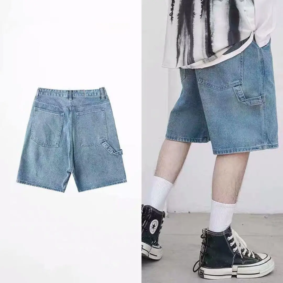 MR9 7813 กางเกงยีนส์ขาสั้น ผ้ายืดฟอกนิ่ม Man ผู้ชาย Clothing Jeans สีเทา ลำลอง