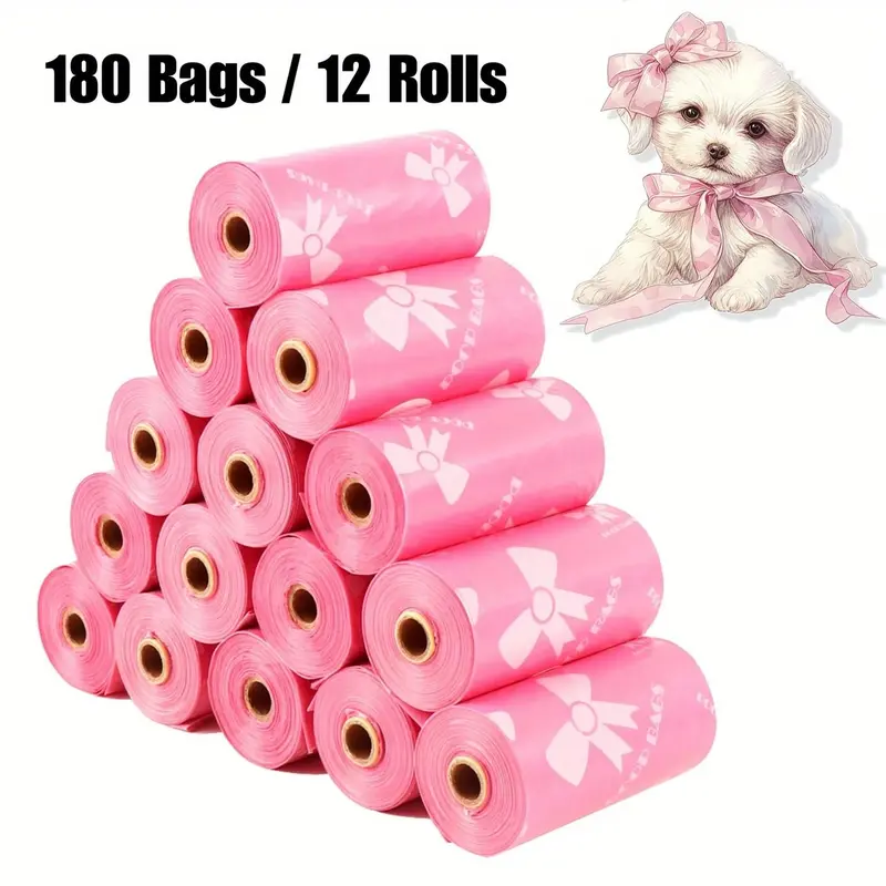 Leak Proof Pet Poop Bag, 180pcs/set Thickened Pet Waste Bag with Unique Pattern, Multipurpose Cleaning Bag for Dog & Cat 2