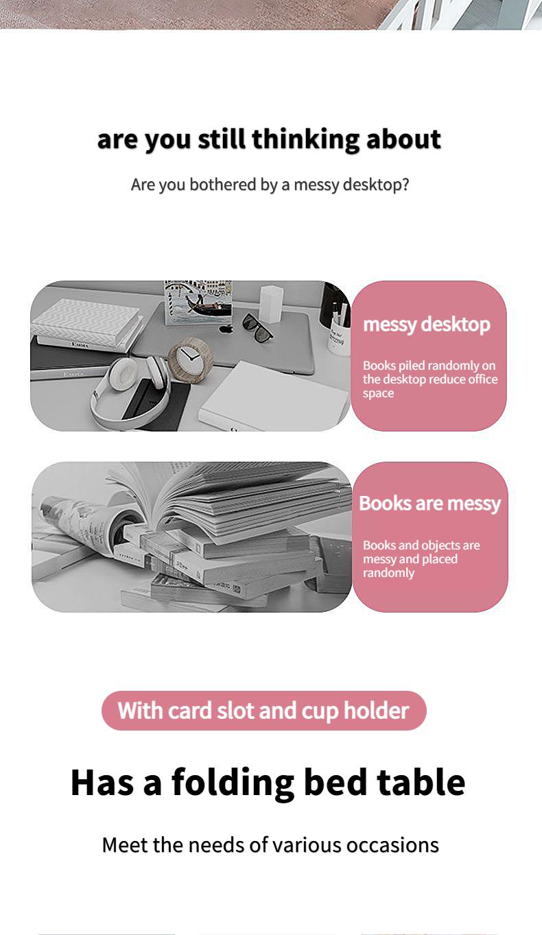 Product Introduction of Cartoon Cute Foldable Bed Desk with Laptop Tray for Dorm & Student Use - Portable and Convenient 21