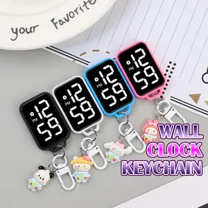 Gantungan kunci jam mini  LED Jam Unisex Stylish Keychain Watch LED Digital Medis Pria Wanita