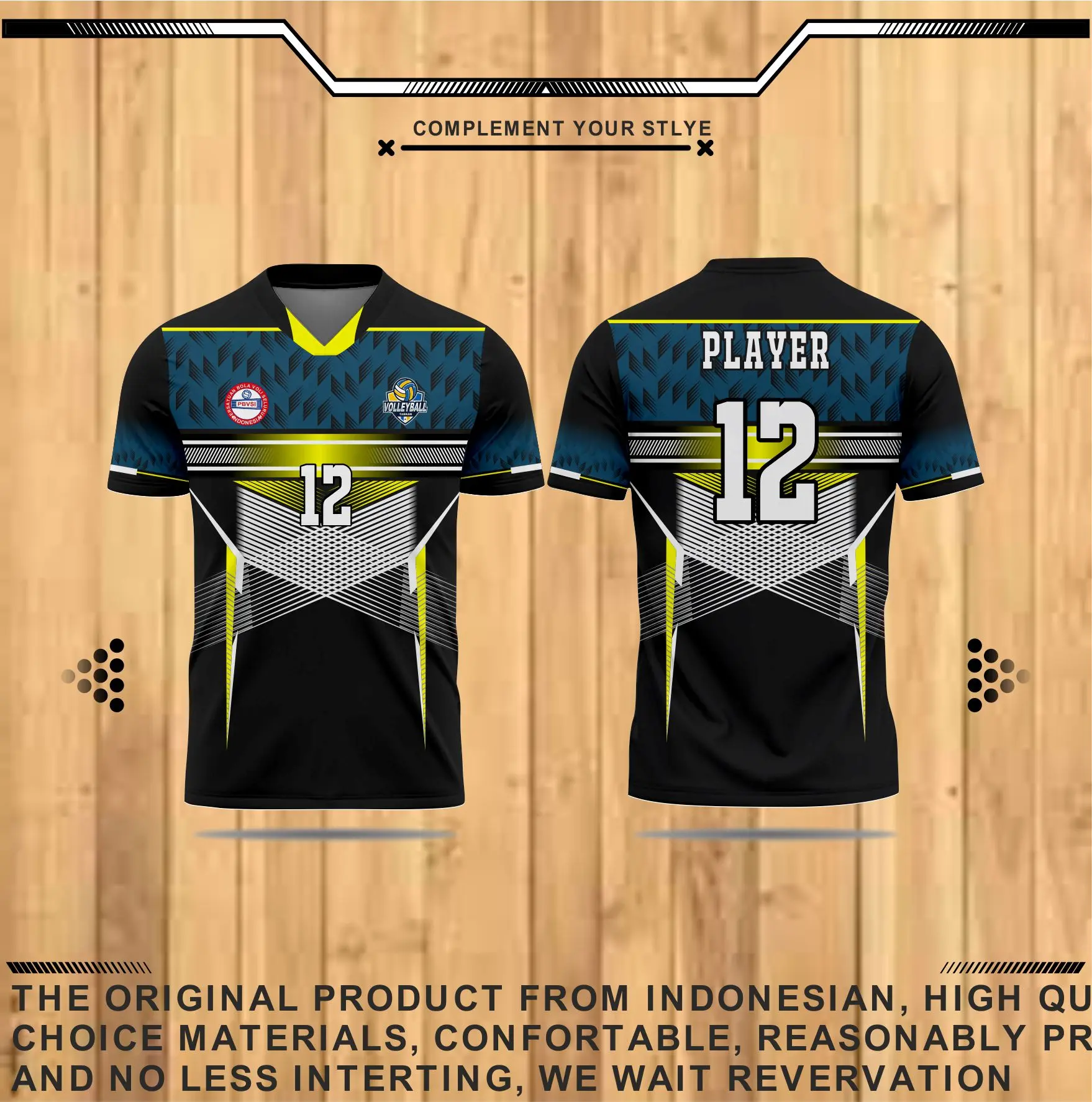 Jersey Atasan Volly Tarkam Motif Terbaru Free Nameset - Bahan Polyester Berkualitas - Sport,