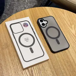 【+box】Black Matte Magsafe Case IPH X XS XR XSMAX 11 12 13 14 15 16 17 PRO PROMAX Hitam Cover Casing Lentur Silicone