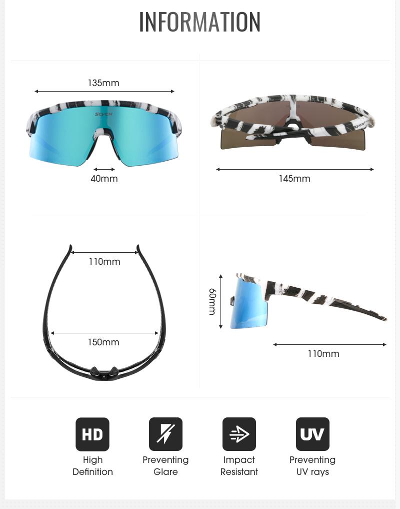Product Introduction of SCVCN  Cycling Glasses Running Sunglasses UV400 Goggles Outdoor Sports Driving Motorcycle Glasses Men Women Bike MTB Glasses  Hiking bicycle riding  Running Camping Glasses 24