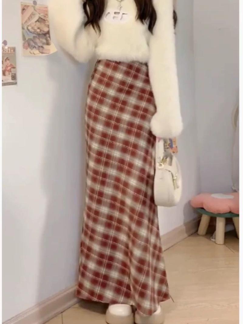 Product Introduction of กระโปรงลายสก๊อตผู้หญิง พลัสไซส์ ฤดูใบไม้ร่วงและฤดูหนาว มาใหม่ ดีไซน์หางปลาลายสก๊อต กระโปรงทรงเอกัน ดีไซน์เดรสทรงเอ เรียบหรู แฟชั่นผู้หญิง 2