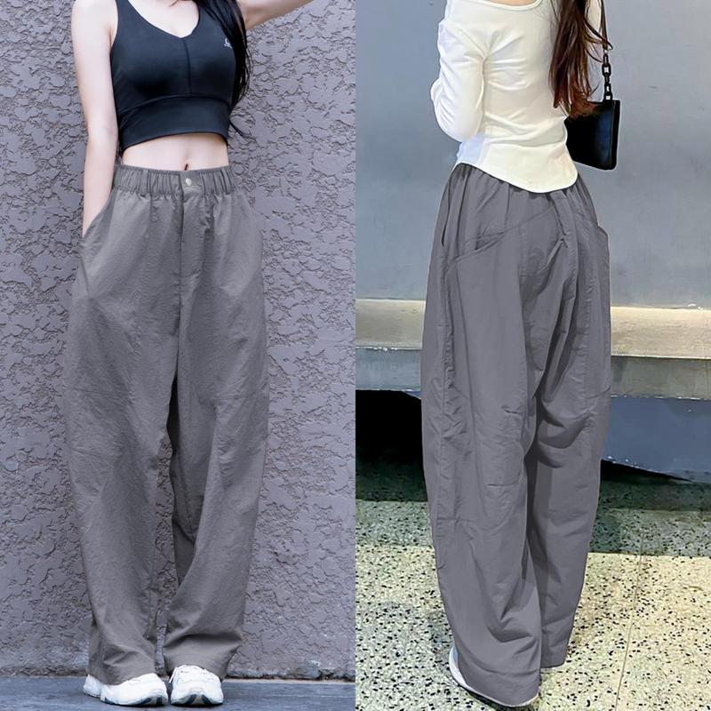 [Premium]Harem Parachute Pants BᶖgSize Gladimax,Quần Gió Nhăn 4 túi Dáng Thụng Gladimax bản đầy đủ full có thể giặt máy tối giản quần  ống rộng  cạp chun cúc bấm quan  muadong