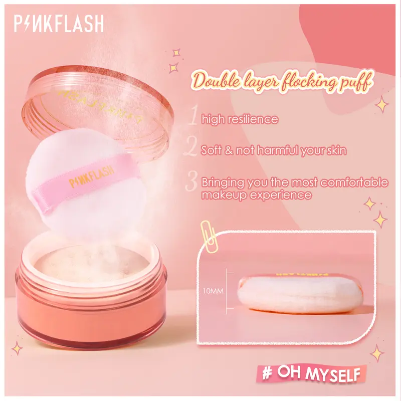 [Official] PINKFLASH 3pcs makeup set  4 IN 1 Multiple eyeshadoweyeshadow Matte lipstick Oil Controller Loose Powder 7