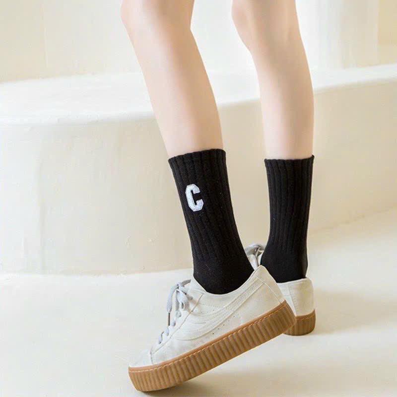 Product Introduction of (Túi Zip)Sét 10 Đôi Tất Chữ C Mẫu Cao Cổ Phong Cách Hàn Quốc Nữ Women Voi 12
