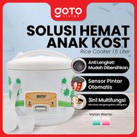 Gambar (Promo Special) Goto Dondon Rice Cooker Penanak Nasi Magic Com Low Watt 1,5 Liter - FLOWER GREEN dari Goto Living Kota Tangerang 1 Tokopedia