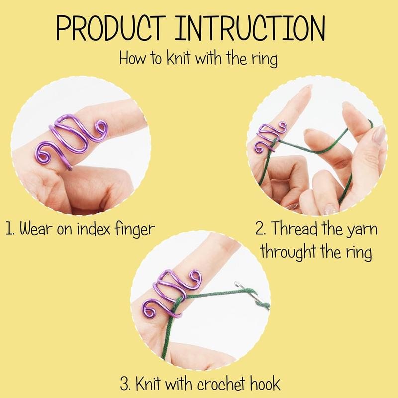 Handmade Crochet Tension Ring, 1 Count Adjustable Yarn Tension Control Ring, Crochet Knitting Machine Accessories, Gift for Crocheters Knitters 5