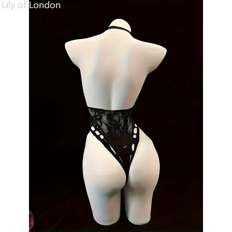 1pc Sexy Jacquard Corsetry Top for Women, Hollow Knit Fabric, Light Support, Polyamide & Elastane Blend, Adult Nightclub Streetwear Lingerie Womenswear Comfort Black 3