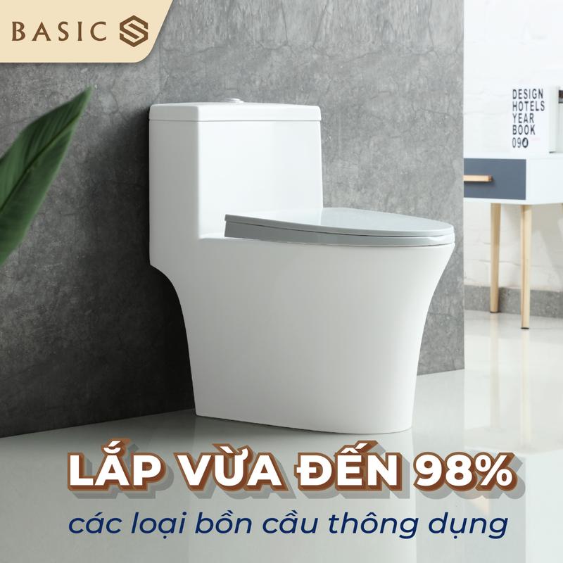 Nắp và bệ ngồi đóng êm Basic BSA-124S phù hợp với mọi loại bồn cầu 1