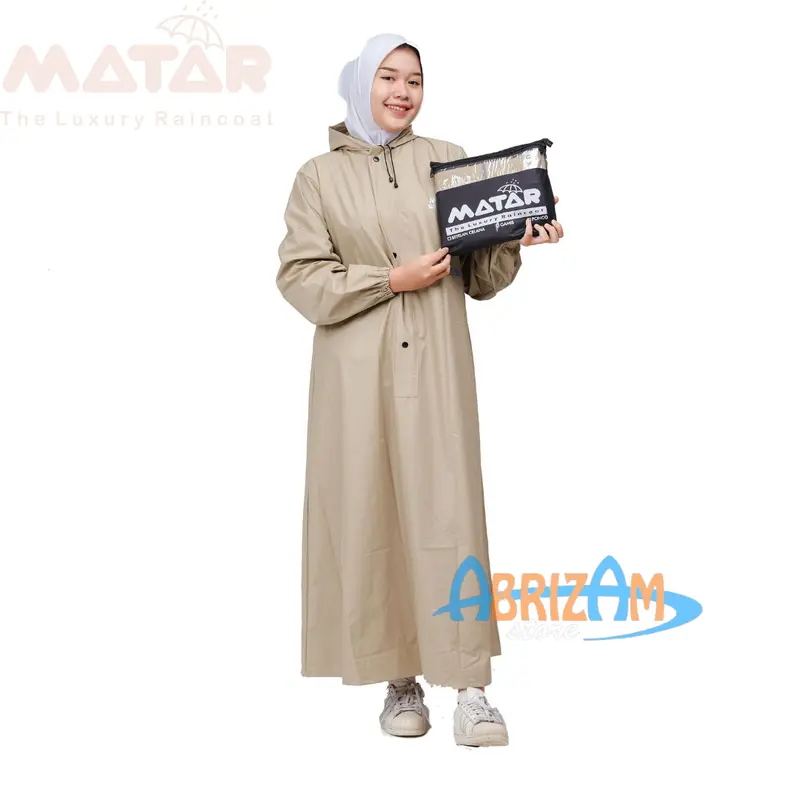 Jas Hujan Gamis Wanita Muslimah/ Jas Hujan Wanita By MATAR Dewasa Syari PVC Rust-Proof Raincoats outfit outdoor 3