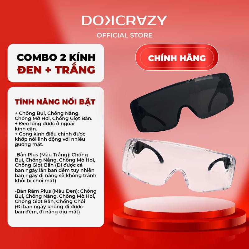 [COMBO HỦY DIỆT] COMBO Kính Đi Đường 1 Plus và 1 Plus Râm DOKCRAZY 1 cho người đi xe đạp và xe máy siêu Xịn Xò Tặng Kèm Dây Chống Rơi Kính Phụ Kiện Sport Chạy Xe Đạp