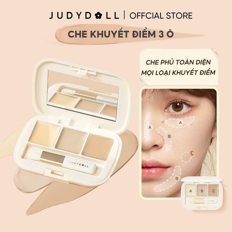 JUDYDOLL Bảng che khuyết điểm 3 màu Moisturizing 3-Color Concealer Palette Mềm mịn Chống nước 0,9g x3