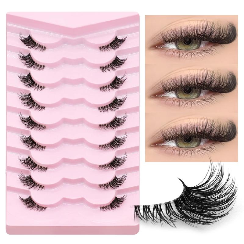 Product Introduction of GROINNEYA Half Eyelashes Natural Cat Eye Lashes Soft Wispy Clear Band Lashes With Winged Ends For Extended Eye Look Makeup 12