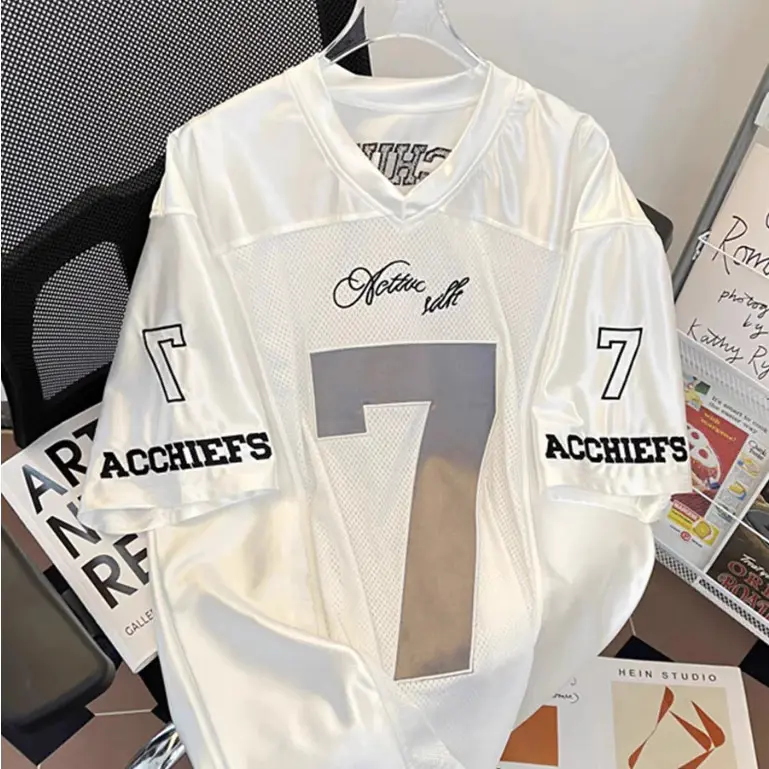 Sporty Full Sublimation Printed Jersey Loose Loose-fit T-Shirt