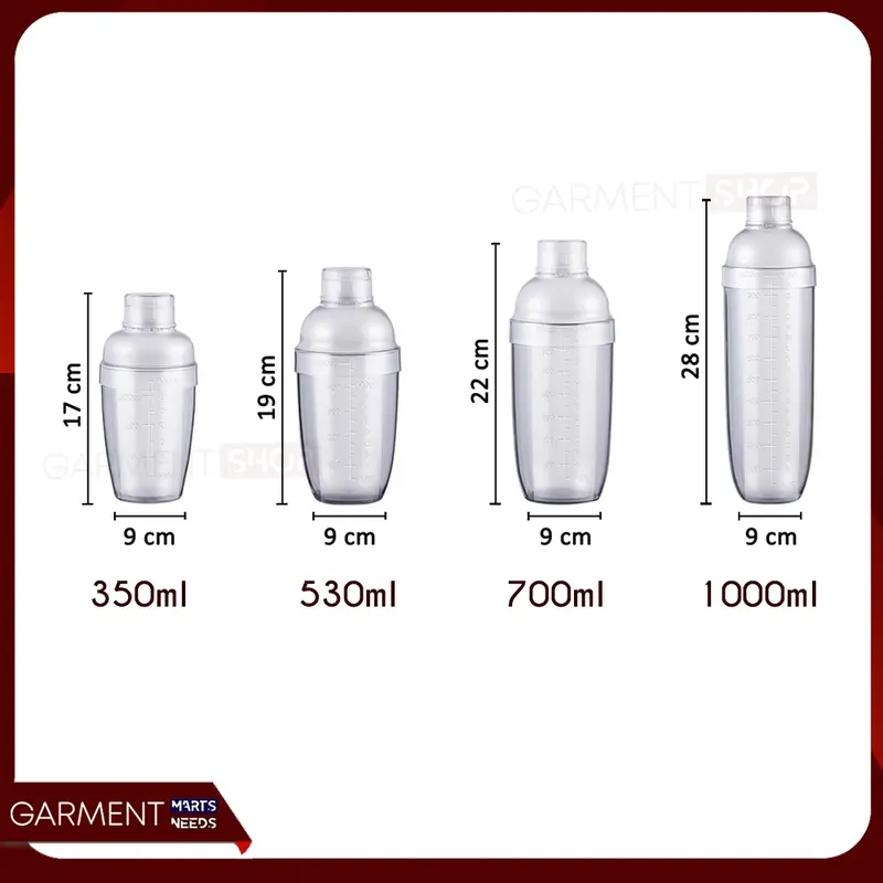[TERLARIS] - Shaker Botol Plastik Pengocok Minuman Cocktail 350ml 530ml 750ml Alat Bar Barista Bartender Tools 4