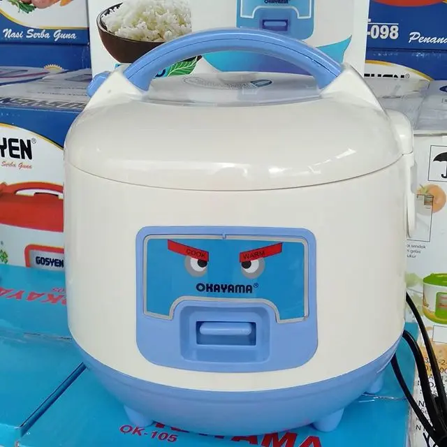 Rice Cooker 1L Alat Penanak Nasi Penghangat Mini Murah Awet Desain Mudah Dibersihkan sendok magicom 4