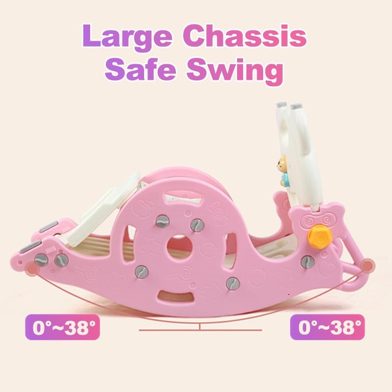 Product Introduction of 3 In 1Kids rocking horse slides combined with three multi-functional indoor basketball throwing toys 2
