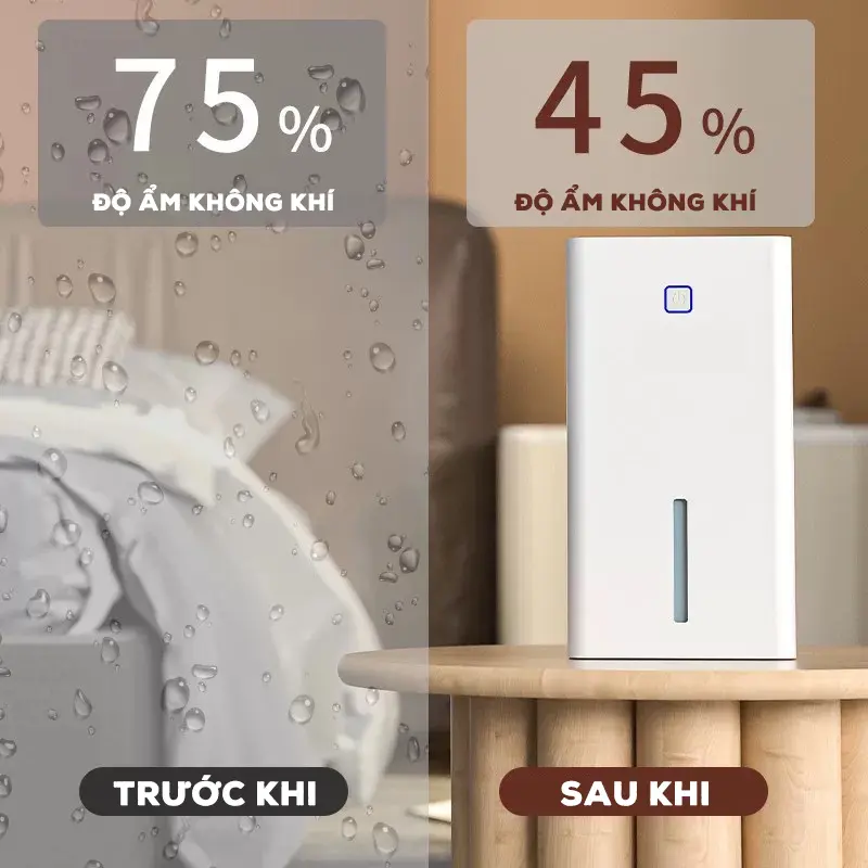 [BÁN CHẠY] Máy Hút Ẩm Không Khí VCJ Tiện Lợi Cho Phòng Ngủ, Tủ Quần Áo, Giảm Ẩm Mốc, Bảo Hành 12 Tháng 4