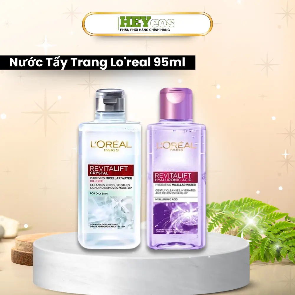 Nước Tẩy Trang L'Oreal Làm Sạch Sâu Cho Da Dầu/Căng Mịn Cấp Ẩm Cho Da Khô 95ml