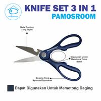 Gambar Pamosroom Pisau Set Isi 3 pcs Pisau Daging Sayur Dan Gunting Kitchen Knife Set Stainless Steel Alat Potong Serbaguna - 3 pcs dari pamosroom Kota Administrasi Jakarta Utara 5 Tokopedia