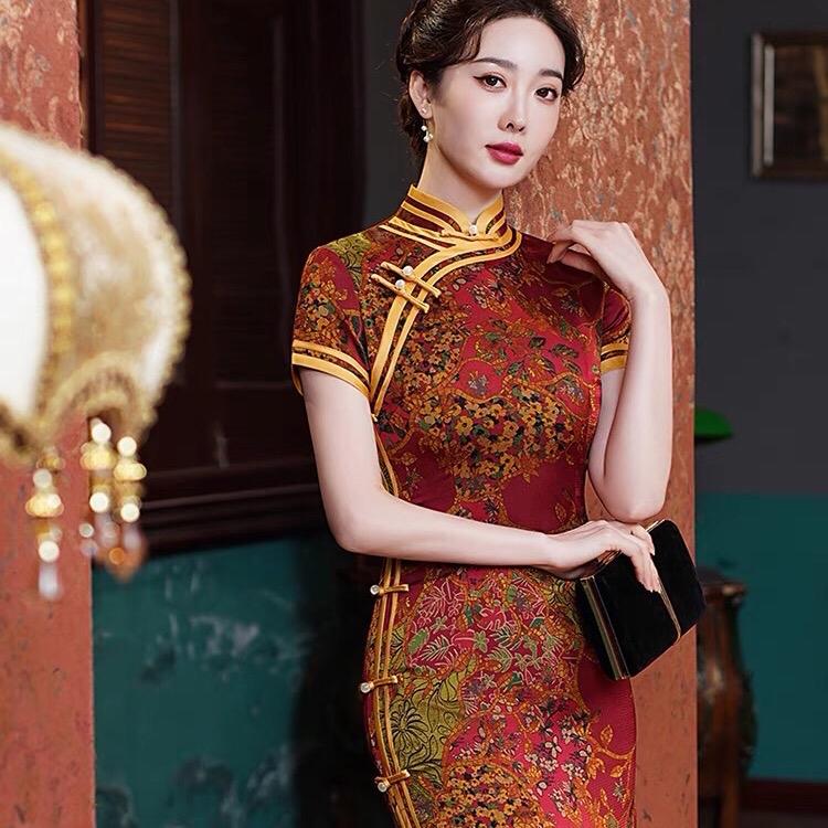 Sườn xám thượng hải Dáng Dài Sang Trọng size từ 47-65kg Nữ 3