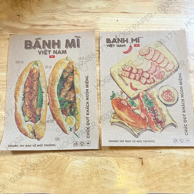 100 tờ giấy gói bánh mì HOGI, giấy gói bánh, thực phẩm, sandwich đa năng, an toàn, bảo vệ môi trường 2