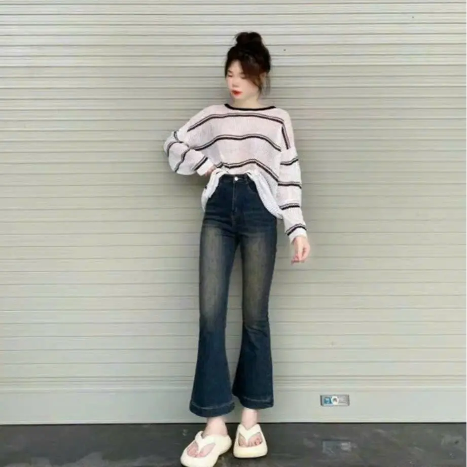 Quần Jean Loe Xinh Cho Nấm Lùn , Bản Trơn Co Giãn, Cạp Cao Lưng Cao Màu Xanh Rêu